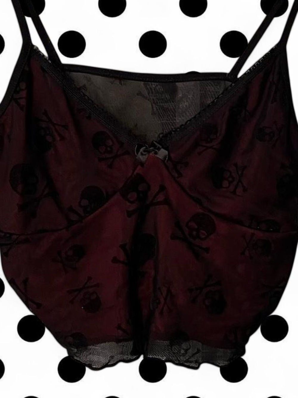 Black and Burgundy Skull Print Camisole